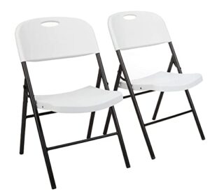 amazon basics folding plastic chair, 350-pound capacity, white, 2-pack