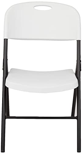 Amazon Basics Folding Plastic Chair, 350-Pound Capacity, White, 2-Pack