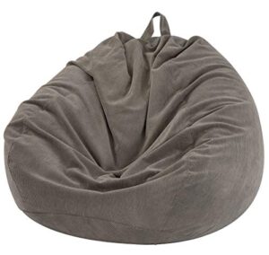 nobildonna bean bag chair cover (no filler) for kids and adults. extra large 300l beanbag stuffed animal storage soft premium corduroy