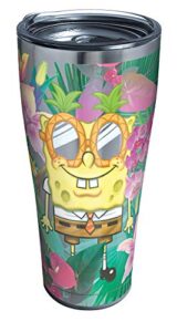 tervis nickelodeon™ - spongebob squarepants triple walled insulated tumbler travel cup keeps drinks cold & hot, 30oz - stainless steel, tropical
