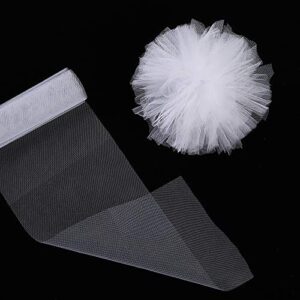 Tulle Roll Spool Fabric for Sewing, Table Skirt and Wedding Decoration, 6 Inches by 100 Yards!(White)