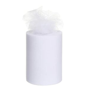 Tulle Roll Spool Fabric for Sewing, Table Skirt and Wedding Decoration, 6 Inches by 100 Yards!(White)