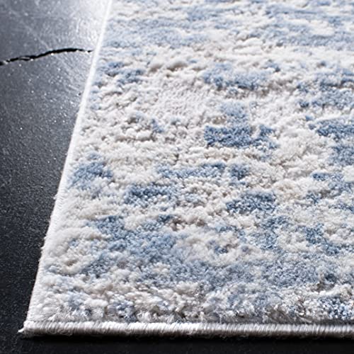 SAFAVIEH Amelia Collection Area Rug - 10' x 14', Grey & Blue, Modern Abstract Design, Non-Shedding & Easy Care, Ideal for High Traffic Areas in Living Room, Bedroom (ALA705F)