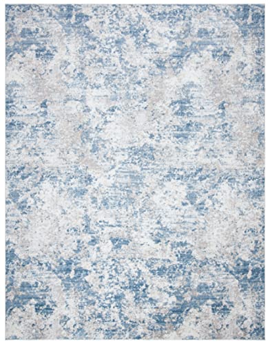 SAFAVIEH Amelia Collection Area Rug - 10' x 14', Grey & Blue, Modern Abstract Design, Non-Shedding & Easy Care, Ideal for High Traffic Areas in Living Room, Bedroom (ALA705F)