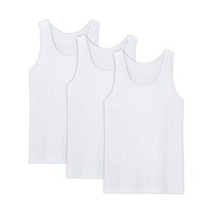 aorgsvi men's tank tops undershirts 3-pack, crew neck modal comfort soft multipack a-shirt white