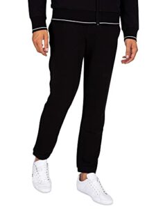 a|x armani exchange mens drawstring jogger with logo zip pocket casual pants, black, small us