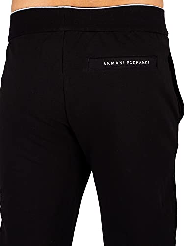 A|X ARMANI EXCHANGE mens Drawstring Jogger With Logo Zip Pocket Casual Pants, Black, Small US