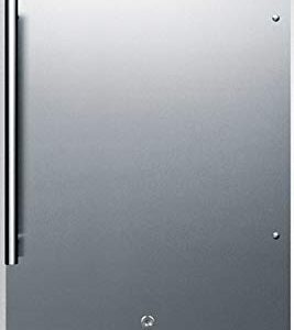 Summit Appliance FF1843BSSADA ADA Compliant 18" Wide Built-in Undercounter All-refrigerator with Stainless Steel Door, Black Cabinet, Digital Thermostat, Automatic Defrost and Front Lock