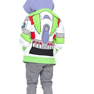 Disney Pixar Toy Story Buzz Lightyear Toddler Boys Fleece Zip Up Hoodie Green 3T