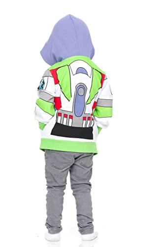 Disney Pixar Toy Story Buzz Lightyear Toddler Boys Fleece Zip Up Hoodie Green 3T