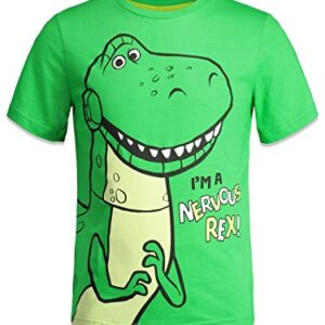 Disney Pixar Toy Story Buzz Lightyear Woody Rex Slinky Dog Big Boys 4 Pack T-Shirts Multi 18