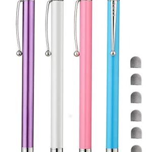 Stylus, CCIVV 4 Pcs Hybrid Mesh Fiber Tip Stylus Pens for Touch Screen Devices (5.3 inches-4pcs)