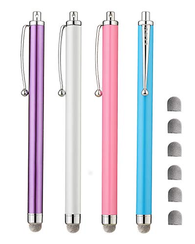 Stylus, CCIVV 4 Pcs Hybrid Mesh Fiber Tip Stylus Pens for Touch Screen Devices (5.3 inches-4pcs)