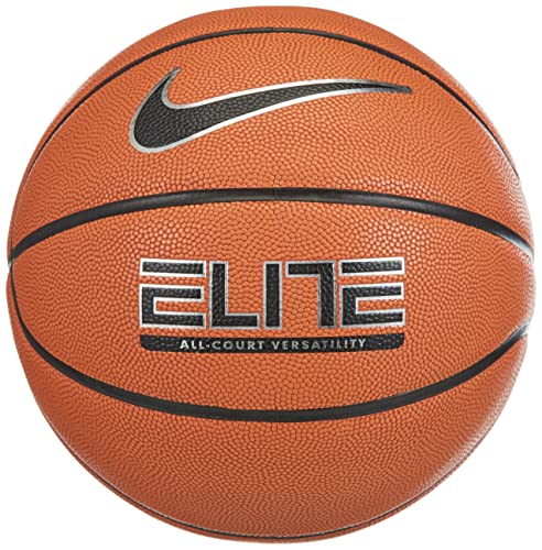 Nike Unisex - Elite All- Court Basketball, Amber Metallic Silver/Black, 7, Amber Black Metallic Silver Black