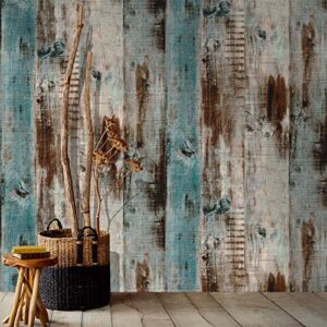 orgrimmar 236" x 17.8" wood peel and stick wallpaper self-adhesive removable wallpaper covering decorative stick film vintage wood panel wallpaper vinyl simulated decal roll