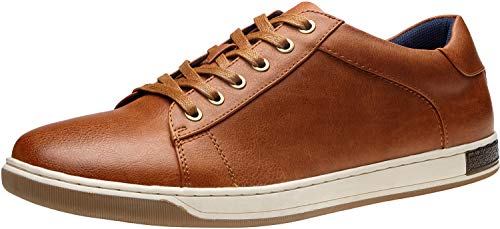 Vostey Men's Sneakers Fashion Brown Casual Shoes Dress Sneaker Oxford Shoes(B81Q13 Yellow Brown 10)