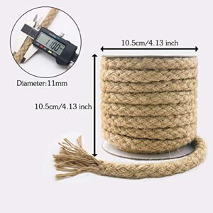 Tenn Well Braided Jute Rope, 25 Feet 11mm Thick Twine Rope for Crafting, Cat Scratching, Gardening, Bundling and Macrame Projects