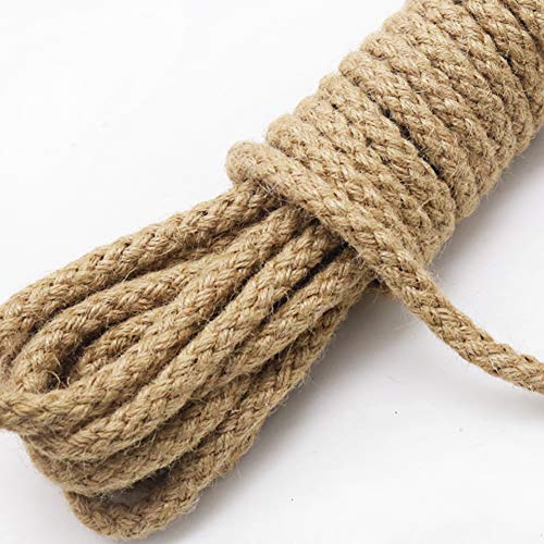 Tenn Well Braided Jute Rope, 25 Feet 11mm Thick Twine Rope for Crafting, Cat Scratching, Gardening, Bundling and Macrame Projects