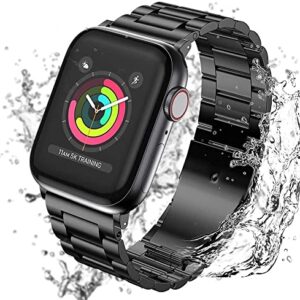 EPULY Compatible with Apple Watch Band 49mm 45mm 44mm 42mm 41mm 40mm 38mm, Business Stainless Steel Metal Watchband for iWatch Strap Ultra SE Series 8 7 6 5 4 3 2 1 Men & Women (Black, 49mm 45mm 44mm 42mm)