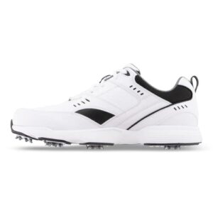 FootJoy Men's Sneaker Golf Shoes, White/Black, 9.5