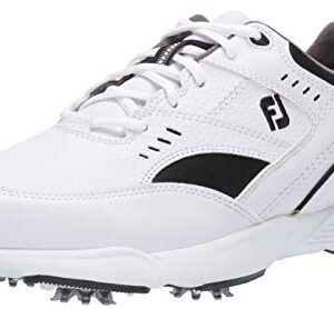 FootJoy Men's Sneaker Golf Shoes, White/Black, 9.5