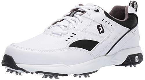 FootJoy Men's Sneaker Golf Shoes, White/Black, 9.5