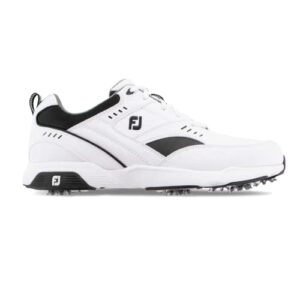 FootJoy Men's Sneaker Golf Shoes, White/Black, 9.5