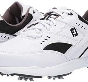 FootJoy Men's Sneaker Golf Shoes, White/Black, 9.5