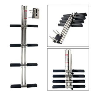 XinKunmarine 4 Step Boat Ladder,304 Stainless Steel Pontoon Boat Dive Ladder,Telescoping Ladder for Marine Boat,Fishing Boat,Yacht(4 Step)