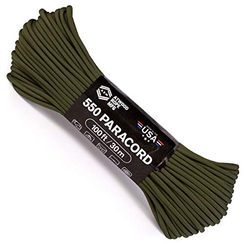 Atwood Rope MFG 550 Paracord 100 Feet 7-Strand Core Parachute Cord (OD)