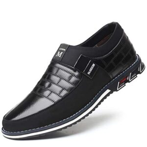 cosidram men casual shoes sneakers loafers walking shoes lightweight driving business office slip on black 11