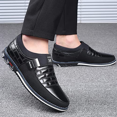 COSIDRAM Men Casual Shoes Sneakers Loafers Walking Shoes Lightweight Driving Business Office Slip on Black 11