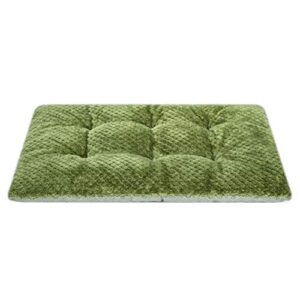 wonder miracle fuzzy deluxe pet beds, super plush dog or cat beds ideal for dog crates, machine wash & dryer friendly (15" x 23", s-olive green)