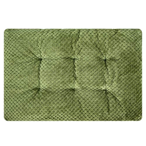 WONDER MIRACLE Fuzzy Deluxe Pet Beds, Super Plush Dog or Cat Beds Ideal for Dog Crates, Machine Wash & Dryer Friendly (15" x 23", S-Olive Green)