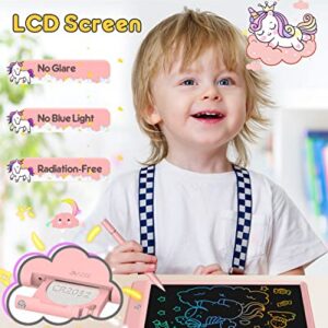 FLUESTON Toys for Girls Boys LCD Kids Writing Tablet 10 Inch Drawing Pad, Colorful Screen Doodle Learning Board for Preschool Kids, Travel Gifts Girl Boy Toys for Age 3 4 5 5+ 6-8 8-10 Toddler