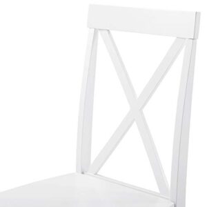 Walker Edison 4 Person Modern Farmhouse Wood Small Dining Table with 4 Chairs Set for Dining Room Kitchen, 48 Inch, White