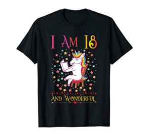 18 years old 18th birthday unicorn girl daughter ladies gift t-shirt