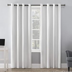sun zero columbia thermal insulated 100% blackout grommet curtain single panel, 50" x 84", white