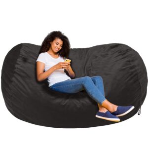 Amazon Basics Memory Foam Filled Bean Bag Lounger with Microfiber Cover, 6 ft, Grey, Solid