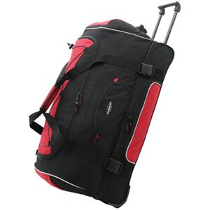 travelers club unisex-adult adventure rolling travel duffel bag, red, 22-inch