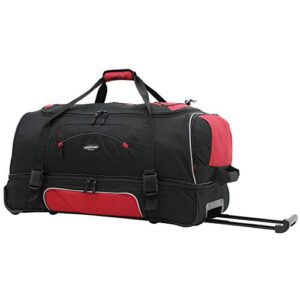 Travelers Club Unisex-Adult Adventure Rolling Travel Duffel Bag, Red, 22-Inch