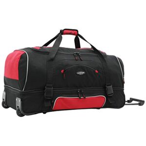 Travelers Club Unisex-Adult Adventure Rolling Travel Duffel Bag, Red, 22-Inch