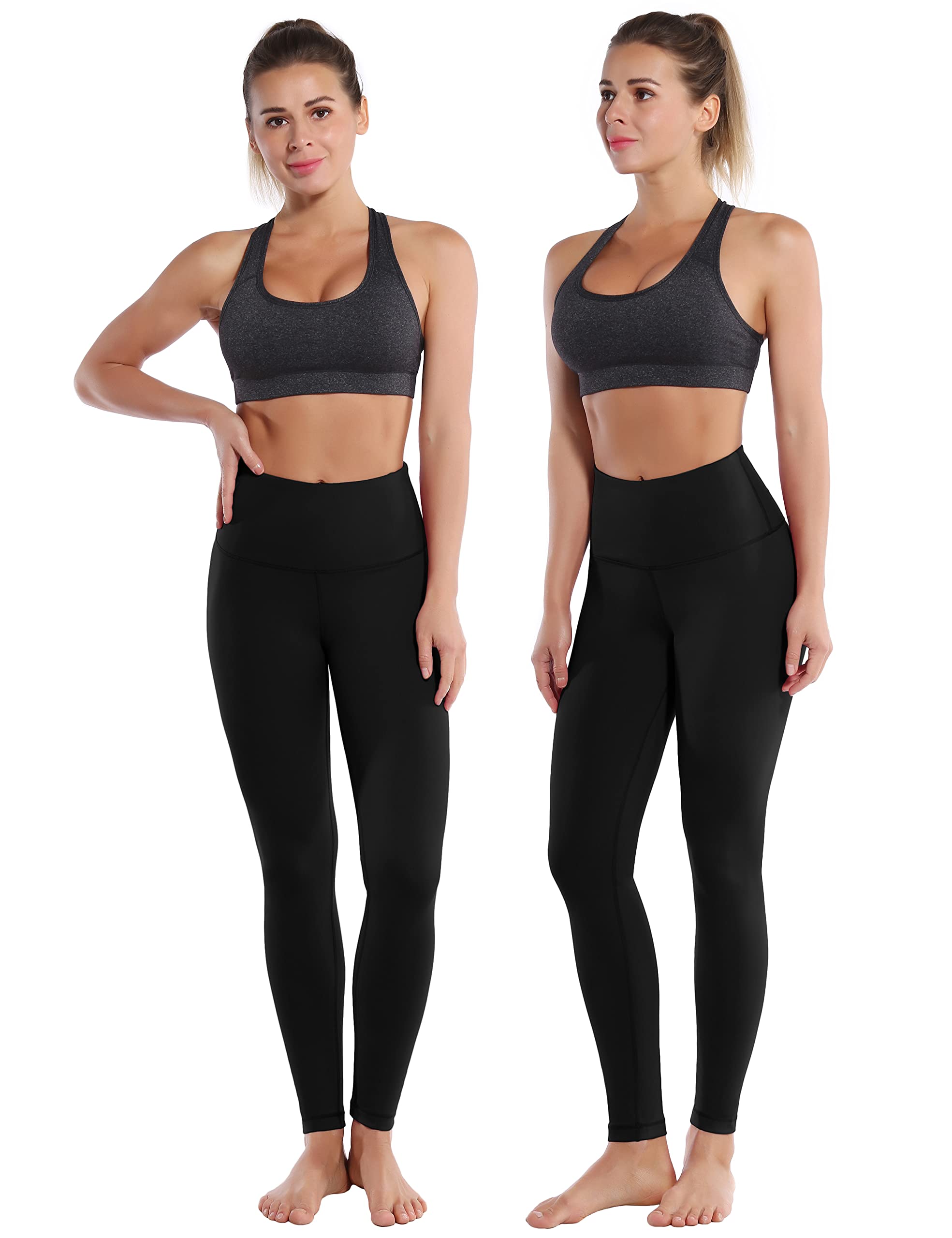 BUBBLELIME 4 Styles 25"/26"/27"/28" High Waist Yoga Pants Running Workout Leggings - Basic_Black X-Small-27 Inseam