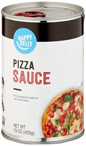 amazon brand - happy belly pizza sauce, 15 ounce
