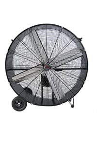 k tool international 77742; 42” belt drive drum fan; industrial fan, garage, shop, high speed 2-speed, durable, cut-off protection, easy mobility rubber wheels; 1 year warranty, 14,800 max cfm, black