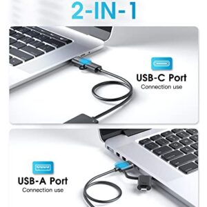 BYEASY USB Hub, USB 3.1 C to USB 3.0 Hub with 4 Ports and 2ft Extended Cable, Ultra Slim Portable USB Splitter for MacBook, Mac Pro/Mini, iMac, Ps4, PS5, Surface Pro,Flash Drive, Samsung(Black)