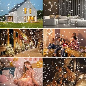 SOMKTN Christmas Snowfall Projector Lights, Holiday Projector Lights Waterproof Snow Flurries Landscape Spotlight with Remote for Xmas Party Wedding Home Decor