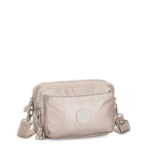 Kipling Women’s Abanu Crossbody Bag, Lightweight, Adjustable Nylon Waist Pack with Multi-Compartment Zip Pockets, Metallic Glow, One Size