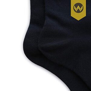 WANDER Men's Solid Dress Socks Cotton Black Men 8 Pairs Trouser Thin Classic Socks (Shoe Size:13-15, 8 Pairs Navy)