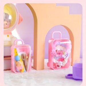 BaaSid 4PCS Mini Plastic Travel Suitcase Candy Box Suit for Doll Wedding Party Decoration,Doll Suitcase, Mini Luggage,suitcase Gift Box